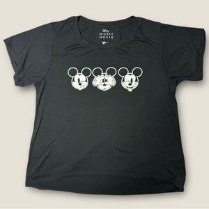 Disney Black Tee with Mickey Mouse Faces
